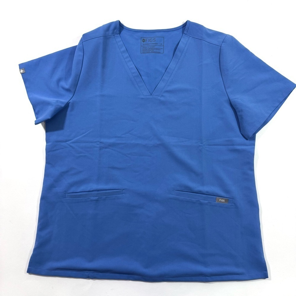 Figs Casma Three Pocket Scrub Top Blue PO3094 Medical Uniform